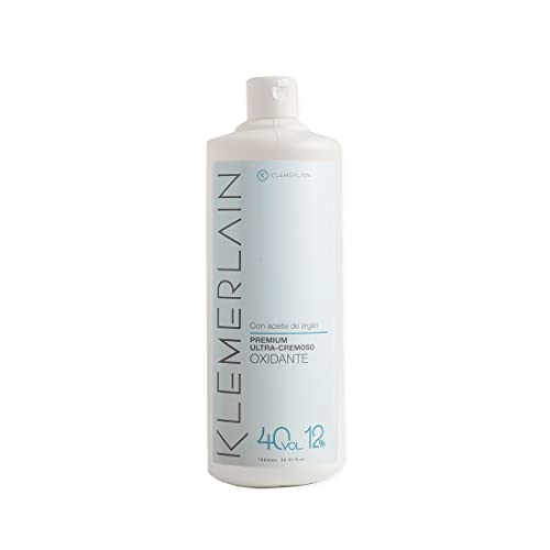 K KLEMERLAIN Oxigenada en crema para el cabello, Oxidante capilar ultra-cremoso, Coloración permanente del cabello, Vegano, Tinte pelo - 1000 ml (40 vol, 12%)