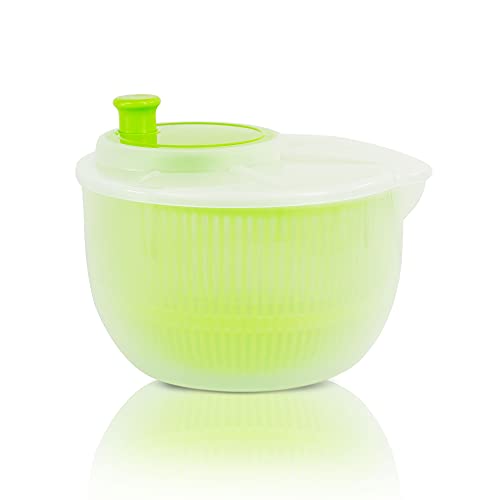 Centrifugadora lechuga fresca, escurridor lechuga (3L) Escurridor de Ensalada Libre de BPA.(Verde)