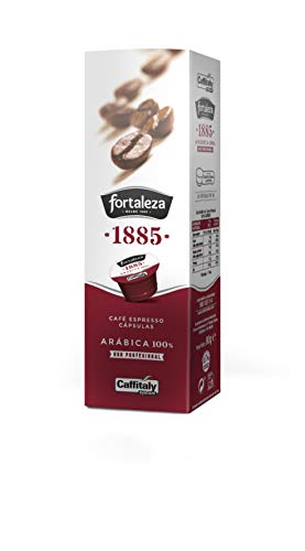 Café Fortaleza, Natural - Cápsulas Compatibles con Caffitaly, Espresso, 100% Arábica, 1 pieza, 10 capsulas de 8 g.