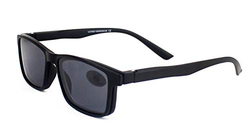Gafas Sol Presbicia, Gafas de Lectura Polarizadas con Imán Clip para Sol, Gafas de Presbicia Vista Cansada Presbicia (+300, Negro)