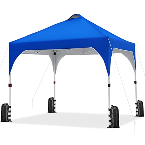 Yaheetech 3×3 Carpa Plegable Portátil 8-10 personas Toldo al Aire Libre Carpas para Exteriores Playa con Bolsa de Transporte Azul