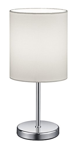 Reality Lighting R50491001 Jerry - Lámpara de mesa, bombilla excl. 1x E14, max. 40 W, 230V ~ 50Hz, cromo/blanco, 28 x 13 x 15 cm