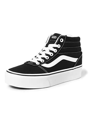 Vans Ward Hi Platform Sneaker para Mujer, (CANVAS) BLACK/TRUE WHITE, 41 EU