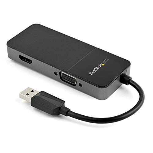 StarTech.com Adaptador USB 3.0 a HDMI o VGA - Tarjeta Externa de Vídeo y Gráfica 4K de 30Hz para Mac y Windows - Dongle Multipuertos