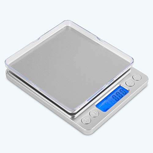 mafiti MK200 Báscula Digital para Cocina de Acero Inoxidable, 3kg,Balanza de Alimentos Multifuncional, Peso de Cocina (Plata)