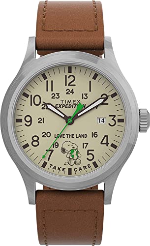 Timex Expedition Scout X Peanuts - Reloj para hombre de 40mm con correa de cuero TW4B25000