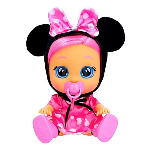 Bebés Llorones Dressy Minnie - Muñeca interactiva Que Llora de Verdad con Pelo a Peinar, Ropa para Vestir y Accesorios para Jugar - Juguete y Regalo para niños y niñas
