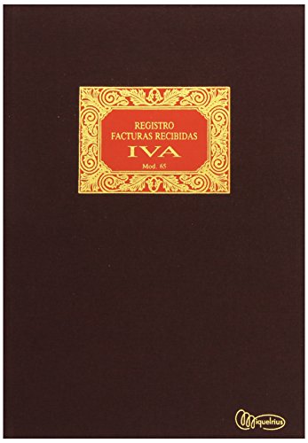 Miquelrius - Libro de Contabilidad, Tamaño Folio Natural, Facturas Recibidas Iva 65, 100 Hojas (Foliado), Cubierta en Tela y Lomo en gomado
