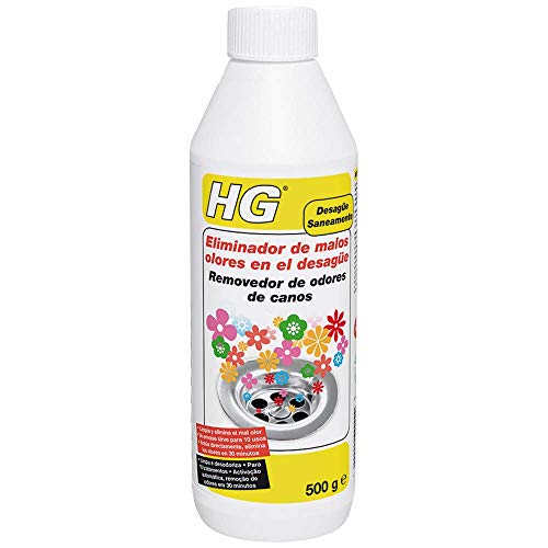 HG Eliminador de Malos Olores en el Desagüe, Instantáneo y Duradero para todo Tipo de Tuberías, 500 ml