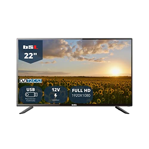 TV 22” Pulgadas BSL-22112V | LED Full HD | USB Reproductor Multimedia | Triple Tuner DVBT2/S2/C| HDMI | 1920 x 1080 | Clase de eficiencia energética F | Alimentación 12v y 220v.