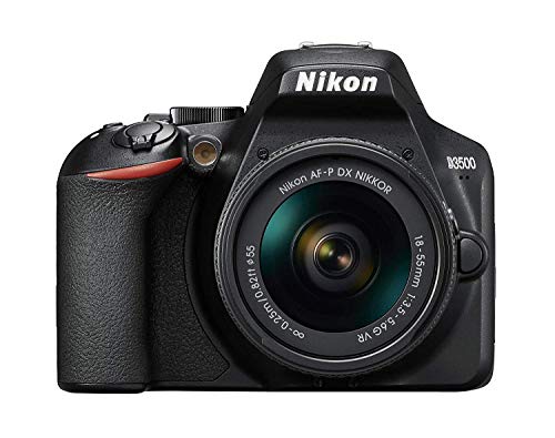 Nikon D3500 - Cámara réflex de 24 MP (Full HD, ISO de 100–25600, sistema de autofoco, modo guía, LCD, SnapBridge) - kit con objetivo AF-P 18/55VR, estuche y libro - Versión Nikonistas