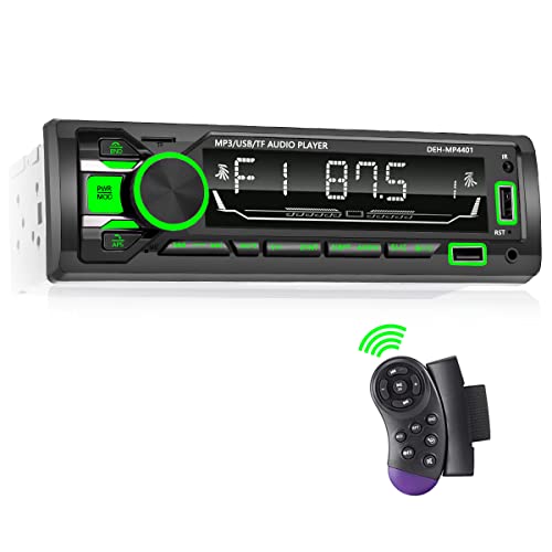 Radio Coche Bluetooth 1 DIN,TOYOUSONIC Pantalla LCD Auto Radio Estéreo con Mando a Distancia,Soporta Llamada Manos Libres/Radio FM/AUX/EQ/USB/Carga Rápida/Siete Colores Retroiluminados