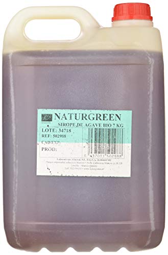 NaturGreen - Sirope Agave Bio, Endulzante Ecológico, Bajo Índice Glucémico, Apto para Ser Consumido Directamente - 7kg
