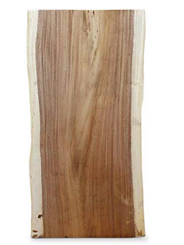 Kinaree Tablero de mesa de madera maciza de acacia, 220 x 70 cm, madera auténtica con borde de árbol (5 x 220 x 65-80 cm)