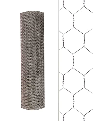 Jardin202 - Malla Metálica Hexagonal – Rollo Alambre Multiusos Galvanizado Plata | 16mm 1x10m (Plata)