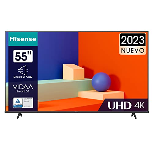 Hisense 55A6K UHD 4K,VIDAA Smart TV, 55 Pulgadas, Dolby Vision, Modo juego Plus, DTS Virtual X, control por voz televisor (2023)