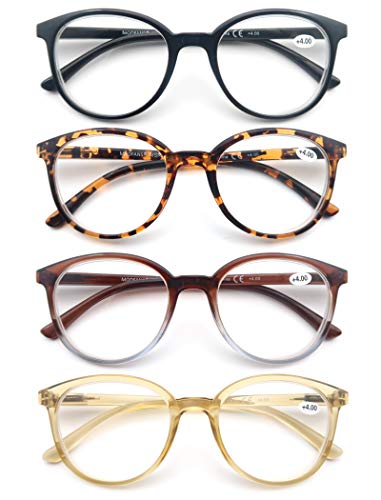 Un Pack de 4 Gafas de Lectura 1.75 /Gafas para Presbicia para Hombres y Mujeres,Buena Vision Ligeras Comodas,Vista de Cerca/Vista Cansada