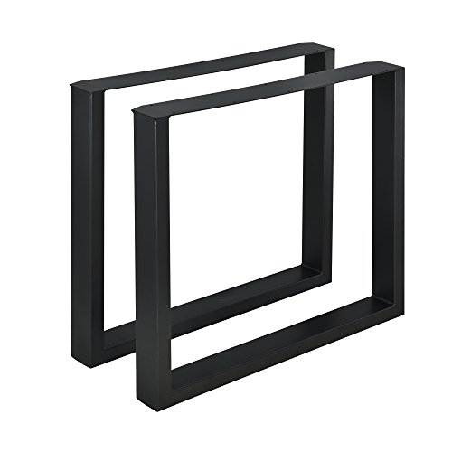 [en.casa] 2 x Conjunto de Patas de Mesa - Set de 2X Patas de Mesa - Metal - Patas de los Muebles - 80 x 72 cm - para Mesa de Comedor - Armazón de Mesa - con protección para Suelo - Negro