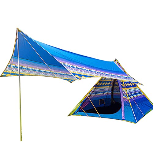 Tiendas de campaña al aire libre Tiendas de campaña engrosadas para 3-4 personas Tiendas de campaña triangulares indias a prueba de lluvia para tiendas de campaña con revestimiento de plata