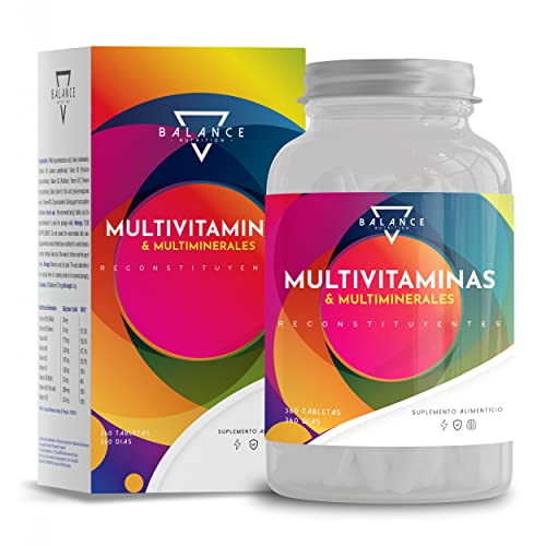 MULTIVITAMINAS Y MINERALES - 360 TABLETAS (suministro de un año) | Complejo Vitaminico Completo | Suplemento Multivitamínico, con Vitaminas A, B, C, D3, E, Zinc, Selenio, Cobre | Made in EU