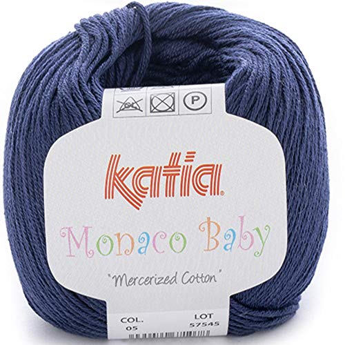 Lanas Katia MONACOBABY Ovillo de Color Marino Cod. 5