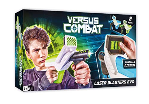 VERSUS COMBAT , Juego de Pistolas láser con pantalla táctil con increíbles Efectos de luz y sonidos , Juguete para más de 2 jugadores y para niños +6 Años