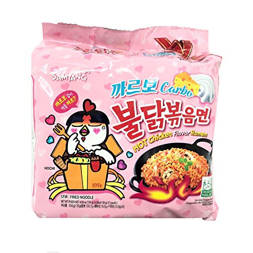Samyang Carbo Buldak Bokkum Ramen Pack of 5 Hot Spicy Chicken Flavor
