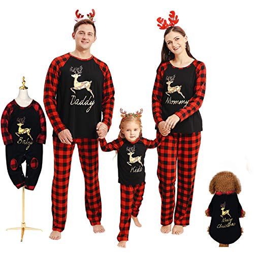 Navidad Familia Ropa a Juego Pijamas con Estampado de Leopardo para Mascotas Bebés Niños Adultos