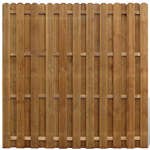 Panel de valla de jardín para exterior de madera de pino impregnado, panel de madera de pino impregnado marrón, 180 x 180 cm