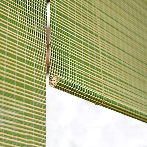 Persiana Enrollable de bambú Natural,Estores de Bambú Cortina de Madera para Interior y Exterior,Sombreado Y Protección Solar,Toldo Vertical,Cortina de Bambú con Accesorios (W:50xH:120cm/20x47in)