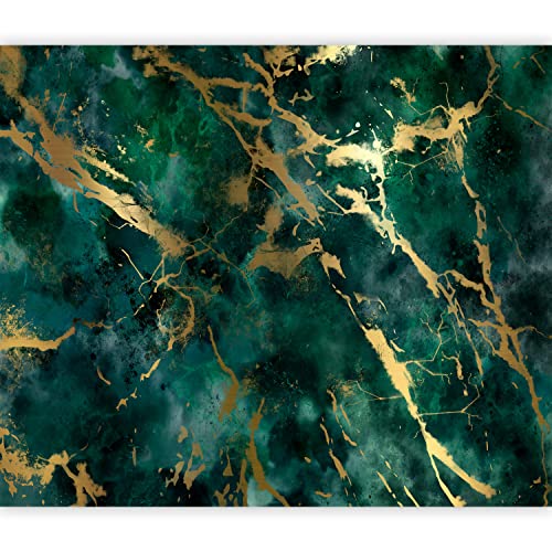 murando Fotomurales Muro de piedra 350x256 cm XXL Papel pintado tejido no tejido Decoración de Pared decorativos Murales moderna de Diseno Fotográfico mármol Abstracto 3D verde f-A-10004-a-a