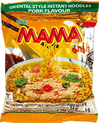 Mama Instant Noodles Pork 60 g - Paquete de 30