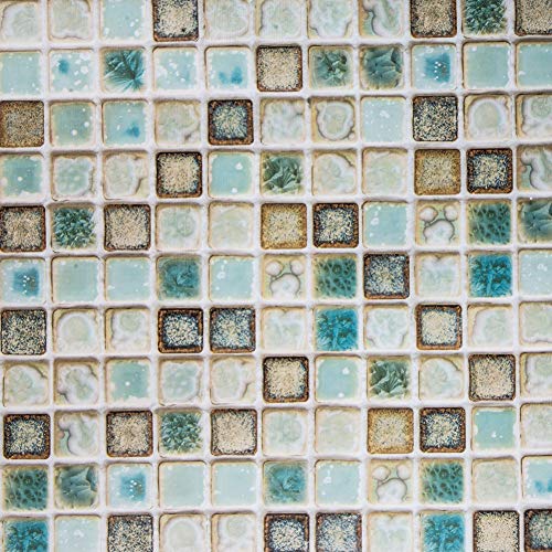 Hode Mosaico Pape Adhesivo para Cocina Azulejo Baño Pegatinas de Baldosas Sticker Vinilos Decorativos Verde 40X200cm